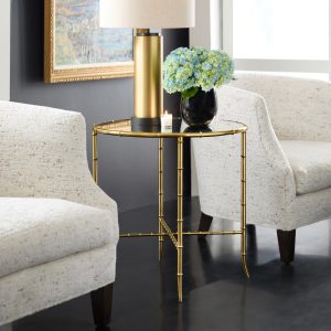 bamboo round end table | modern history mh1214f01